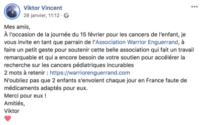Viktor Vincent lance un appel aux dons sur Facebook